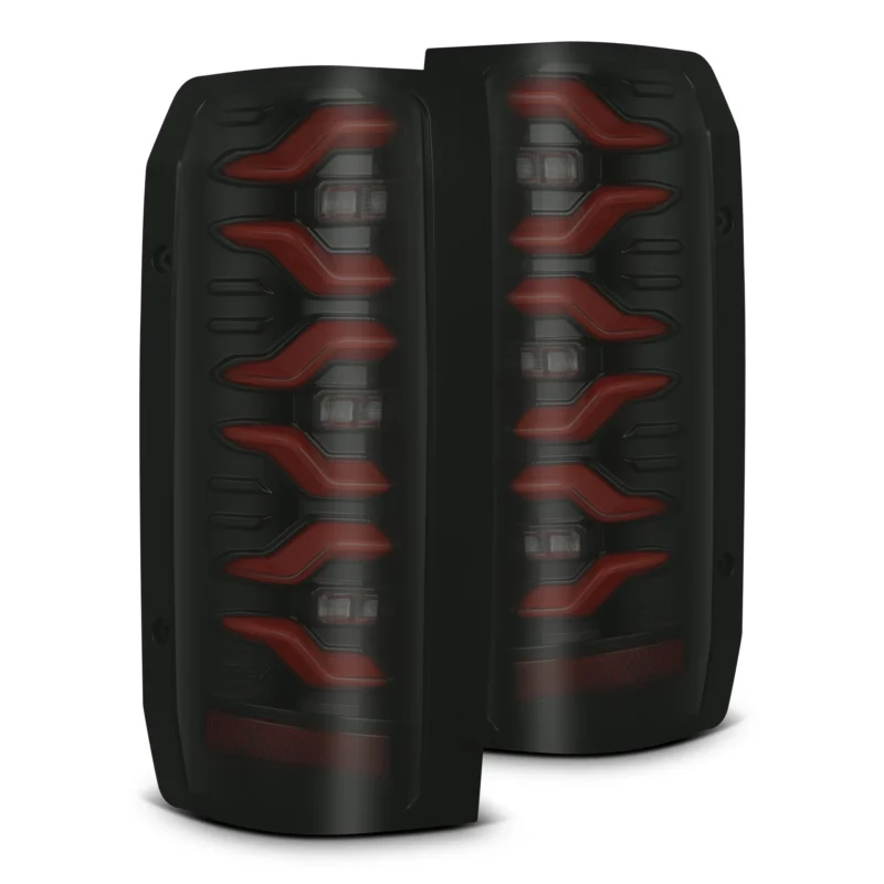 FITS 87-96 Ford F-Series/Bronco LUXX-Series LED Tail Lights Black Red