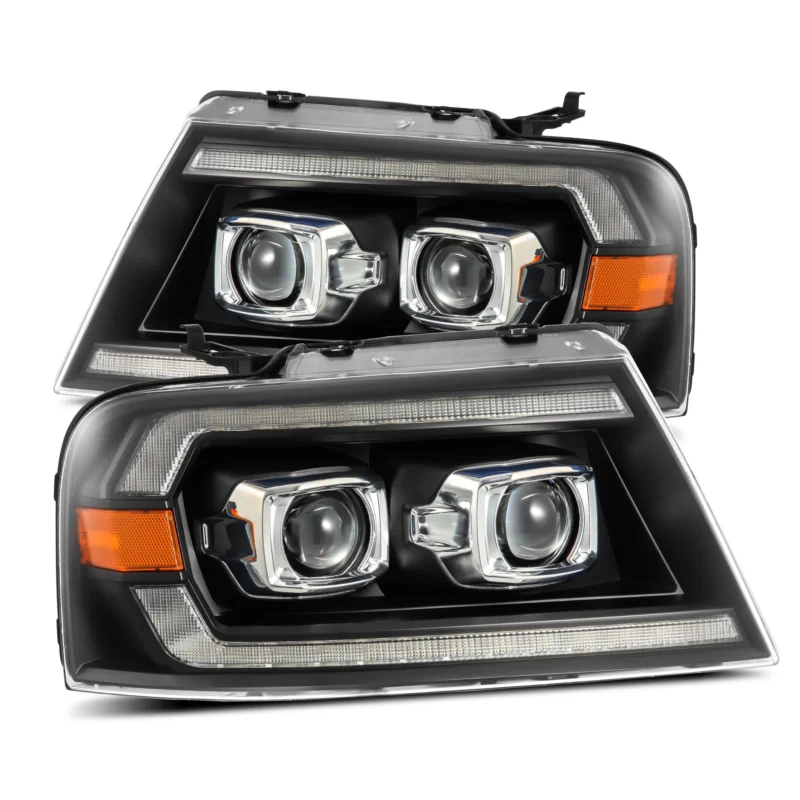 FITS 04-08 Ford F150 / 06-08 Lincoln Mark LT LUXX-Series LED Projector Headlights Black