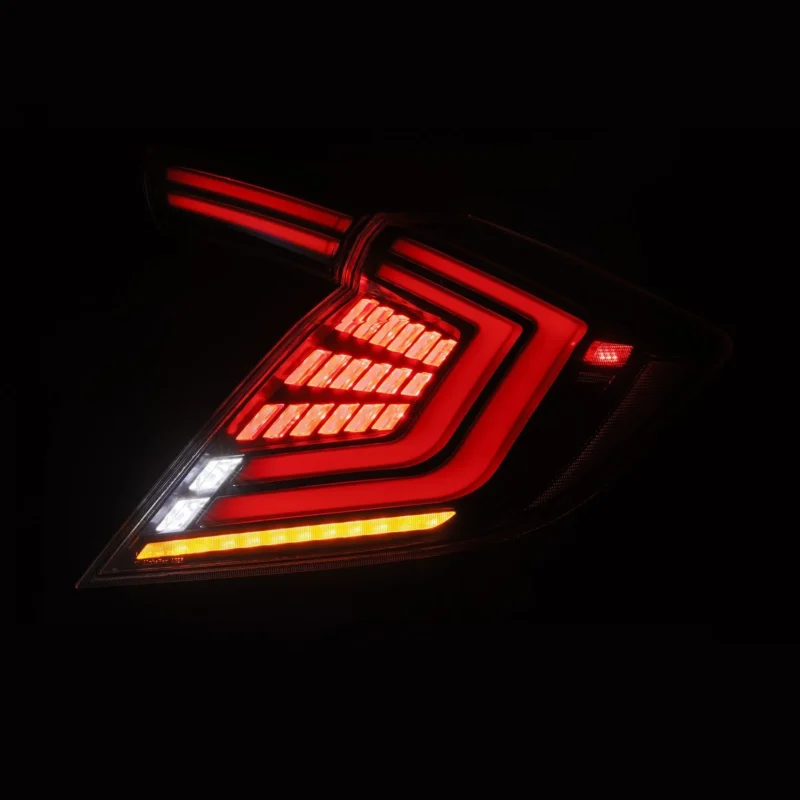 FITS 16-21 Honda Civic Hatchback NOVA-Series Prismatic LED Tail Lights Alpha-Black - Image 10