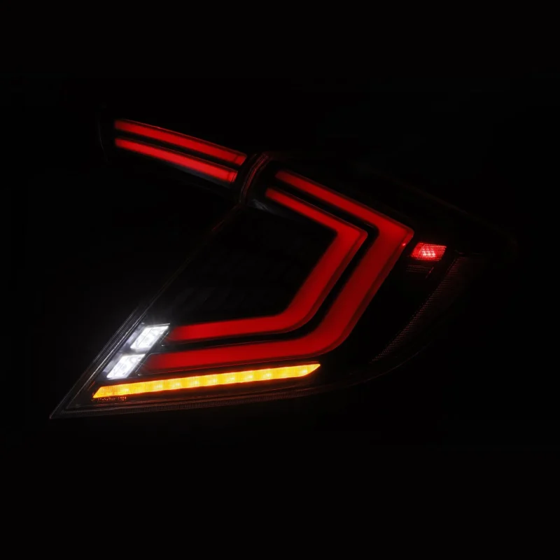 FITS 16-21 Honda Civic Hatchback NOVA-Series Prismatic LED Tail Lights Alpha-Black - Image 11