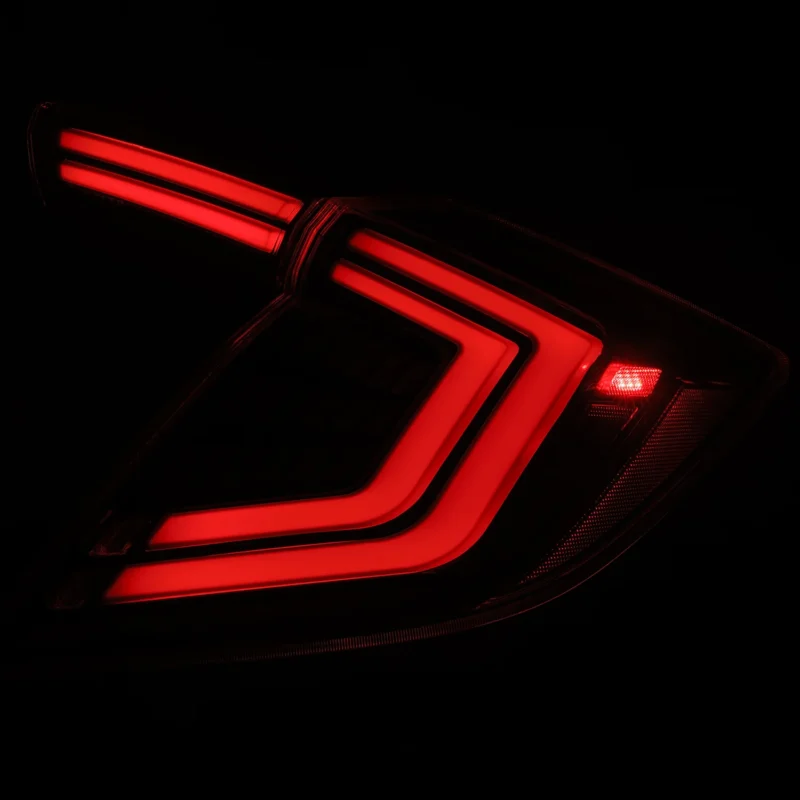 FITS 16-21 Honda Civic Hatchback NOVA-Series Prismatic LED Tail Lights Alpha-Black - Image 12
