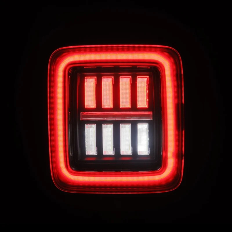 FITS 18-24 Jeep Wrangler JL NOVA-Series Prismatic LED Tail Lights Black-Red - Image 13
