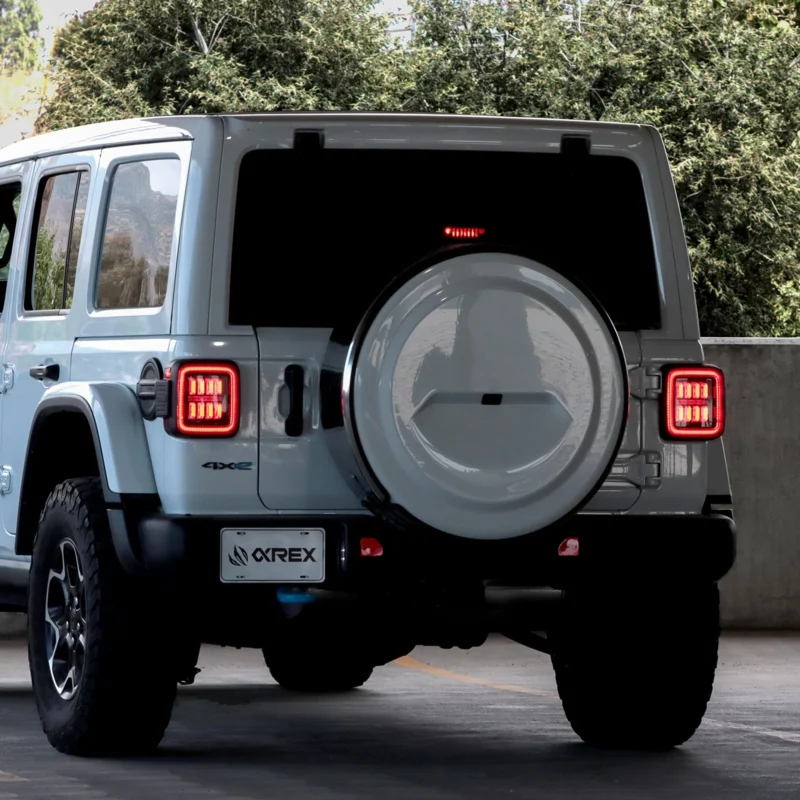 FITS 18-24 Jeep Wrangler JL NOVA-Series Prismatic LED Tail Lights Black-Red - Image 2