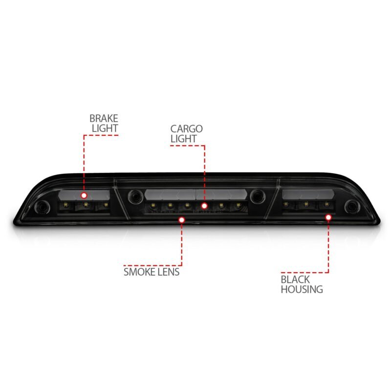 FORD F-150 15-23 / FORD F-250/F-350/F-450 17-22 / RANGER 19-23 LED 3RD BRAKE LIGHT G2 BLACK SMOKE LENS - Image 7