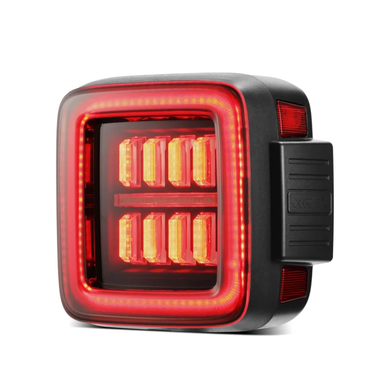 FITS 18-24 Jeep Wrangler JL NOVA-Series Prismatic LED Tail Lights Black-Red - Image 6