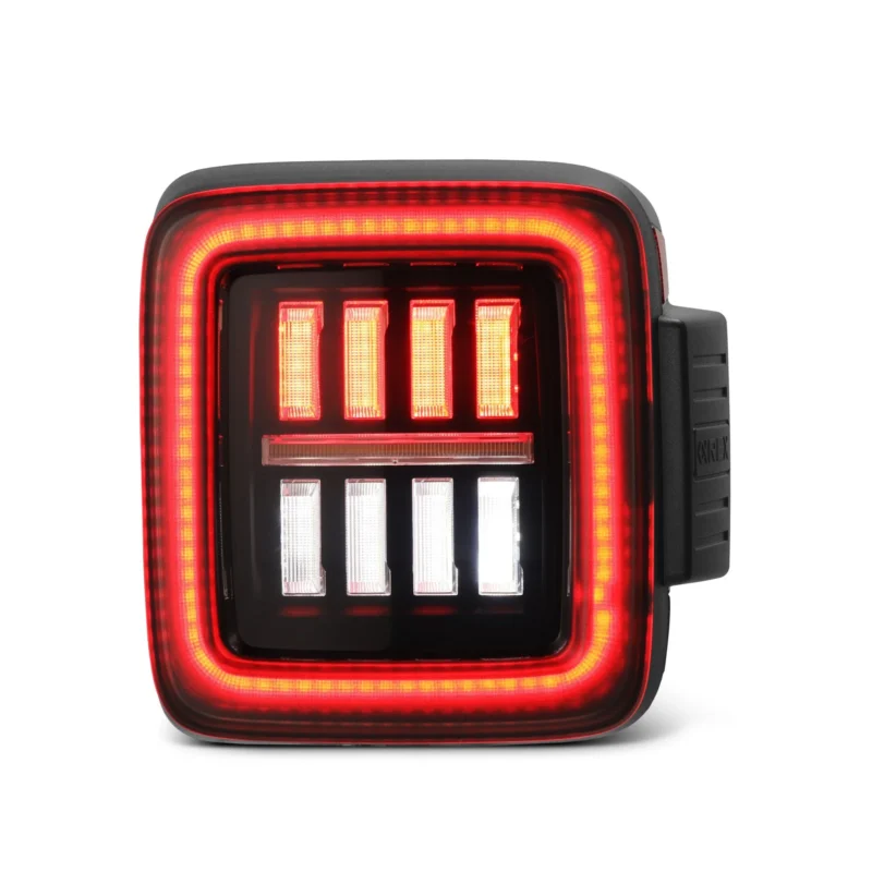 FITS 18-24 Jeep Wrangler JL NOVA-Series Prismatic LED Tail Lights Black-Red - Image 7