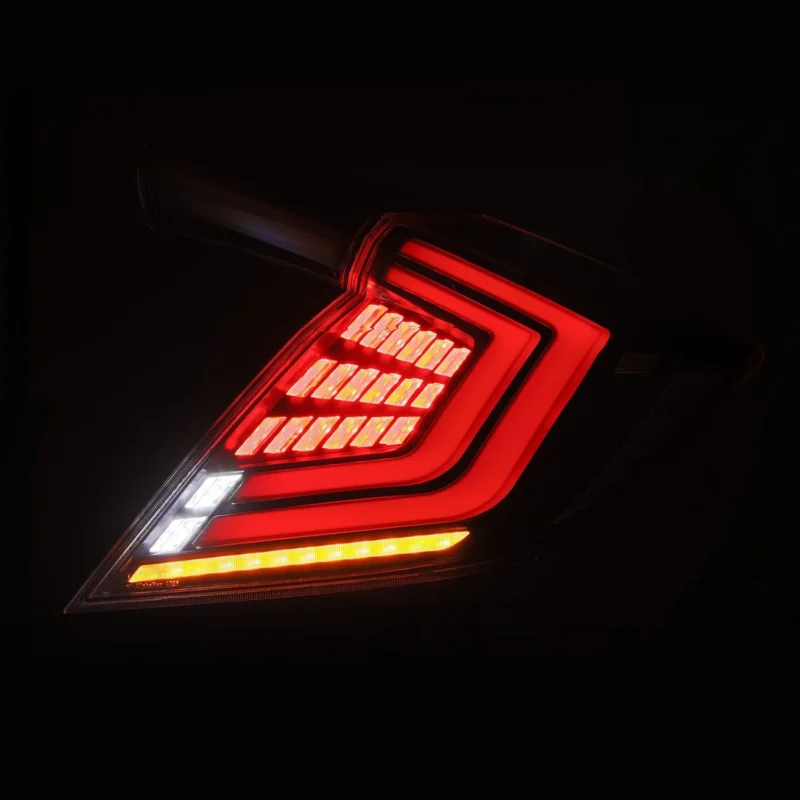 FITS 16-21 Honda Civic Hatchback NOVA-Series Prismatic LED Tail Lights Alpha-Black - Image 9