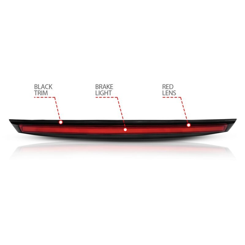 CHEVY SUBURBAN 1500/2500 07-14 / TAHOE 07-14 / GMC YUKON/YUKON XL 07-14 / YUKON DENALI 09-13 LED 3RD BRAKE LIGHT BLACK RED LENS W/ SPOILER - Image 4