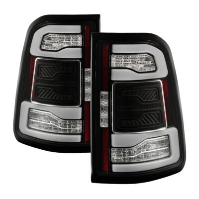 Fits 19-21 Dodge Ram / 1500 / Black Sequential Fiber Optic LED Tail Lights