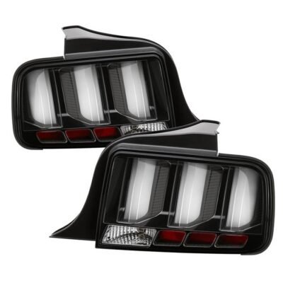 ( Spyder ) Fits Ford Mustang 2005-2009 (White Light Bar) LED Tail Lights - Black