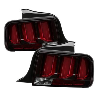 ( Spyder ) Fits Ford Mustang 2005-2009 (Red Light Bar) LED Tail Lights - Black