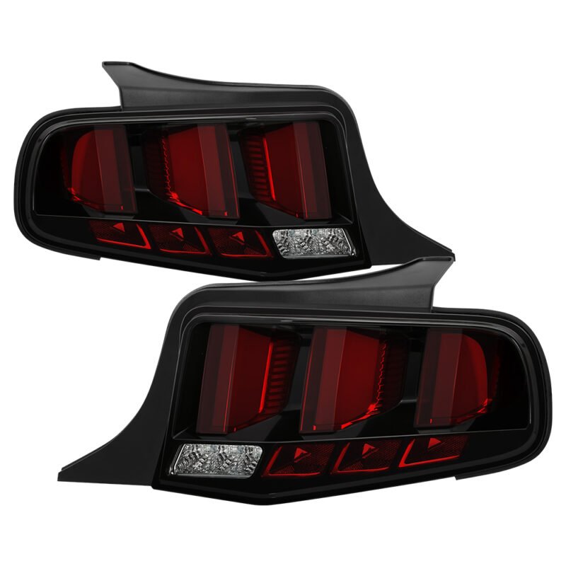 ( Spyder ) Fits Ford Mustang 10-12 Red Light Bar Sequential Turn Signal LED Tail Lights - Black