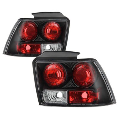 Fits Ford Mustang 99-04 (will not fit the Cobra model) Euro Style Tail Lights - Black