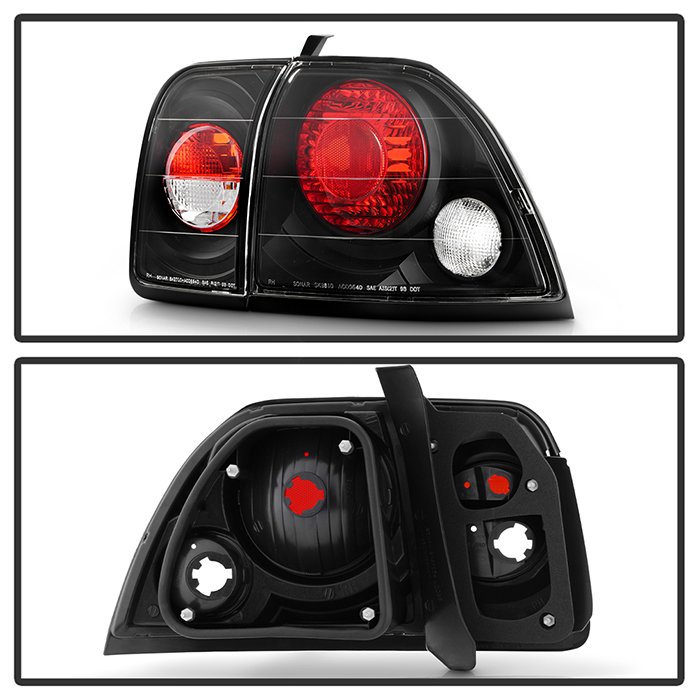 Fits Honda Accord 96-97 Euro Style Tail Lights - Black - Image 2