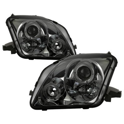 ( Spyder Signature ) Fits Honda Prelude 97-01 Projector Headlights - LED Halo - Smoke - High H1 (Included) - Low H1 (Included)