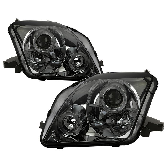 ( Spyder Signature ) Fits Honda Prelude 97-01 Projector Headlights - LED Halo - Smoke - High H1 (Included) - Low H1 (Included)