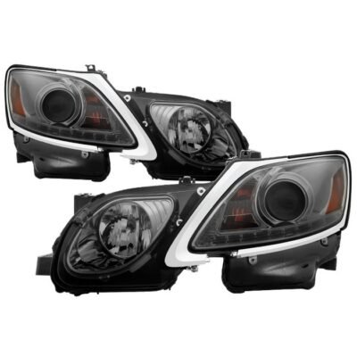 ( Spyder Signature ) Fits Lexus GS 300 / 350 / 450 / 460 2006-2011 Projector Headlights - Xenon/HID Model Only ( Not Compatible With Halogen Model ) - DRL LED - Smoke