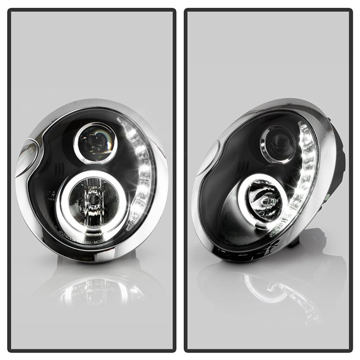 ( Spyder Signature ) Fits Mini Cooper 02-06 Projector Headlights (Halogen model only, not compatible with headlight washer) - DRL - Black - High H1 (Included) - Low H1 (Included) - Image 8