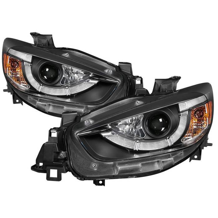 ( Spyder Signature ) Fits Mazda CX-5 13-16 (Halogen model only) Projector Headlights - DRL LED - Black