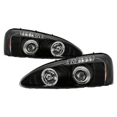 ( Spyder Signature ) Fits Pontiac Grand Prix 04-08 Projector Headlights - LED Halo - LED ( Replaceable LEDs ) - Black - High H1 (Included) - Low H1 (Included)