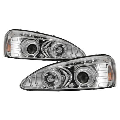 ( Spyder Signature ) Fits Pontiac Grand Prix 04-08 Projector Headlights - LED Halo - LED ( Replaceable LEDs ) - Chrome - High H1 (Included) - Low H1 (Included)