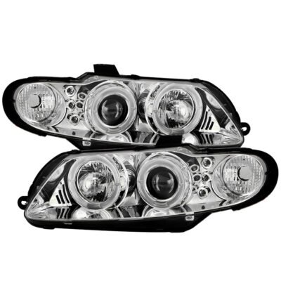 ( Spyder Signature ) Fits Pontiac GTO 04-06 Projector Headlights - LED Halo - LED ( Replaceable LEDs ) - Chrome - High H1 (Included) - Low H1 (Included)
