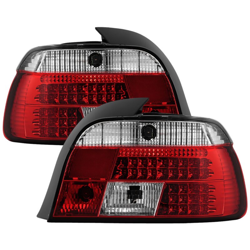 Fits BMW E39 5-Series 97-00 LED Tail Lights - Red Clear