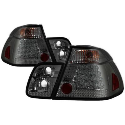 Fits BMW E46 3-Series 02-05 4Dr ( does not include red fog light bulb) Tail Lights - Smoke