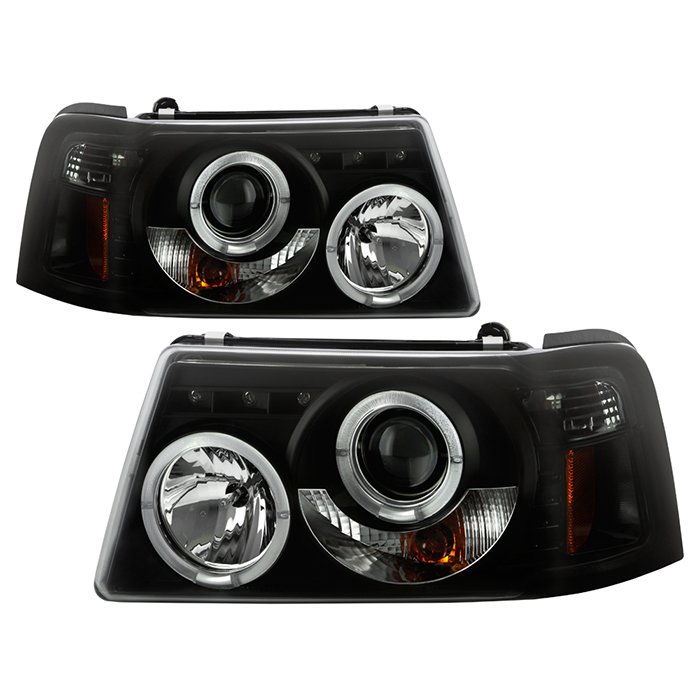 ( Spyder Signature ) Fits Ford Ranger 01-11 1PC Projector Headlights - LED Halo - LED ( Replaceable LEDs ) - Black Smoke - High H1 (Included) - Low H1 (Included)
