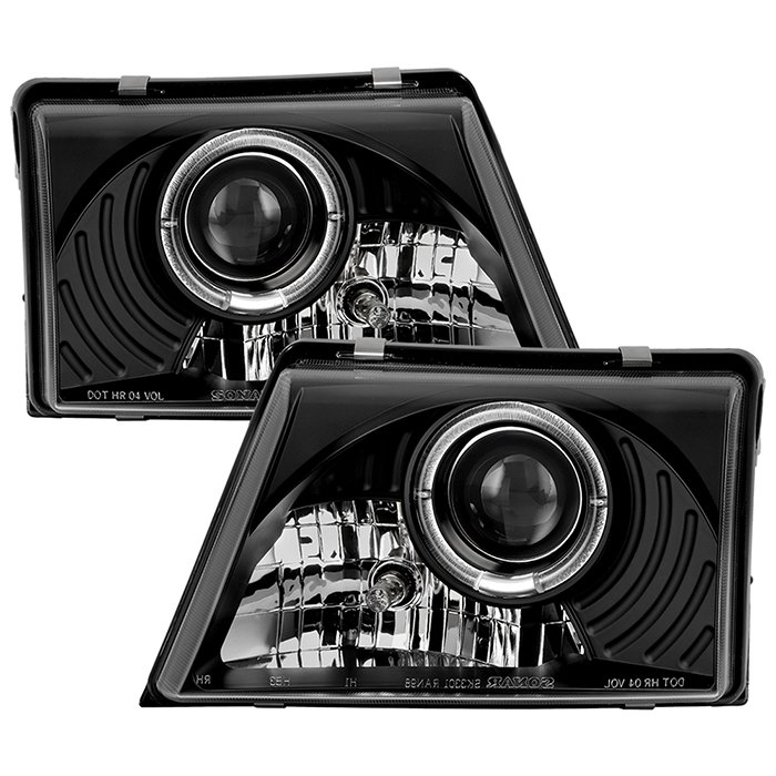 ( Spyder Signature ) Fits Ford Ranger 98-00 Projector Headlights - LED Halo - Black - High 9005 (Included) - Low H1 (Included)