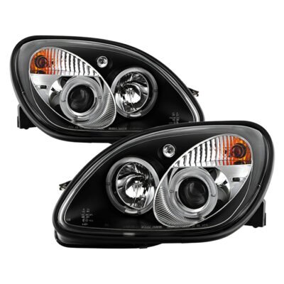 ( Spyder Signature ) Fits Mercedes Benz SLK 98-04 1PC Projector Headlights - Halogen Model Only ( Not Compatible With Xenon/HID Model ) - LED Halo - Black - High H1 (Included) - Low H1 (Included)