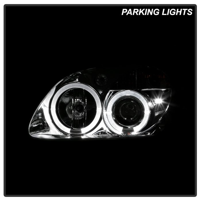 ( Spyder Signature ) Fits Mercedes Benz SLK 98-04 1PC Projector Headlights - Halogen Model Only ( Not Compatible With Xenon/HID Model ) - LED Halo - Chrome - High H1 (Included) - Low H1 (Included) - Image 11