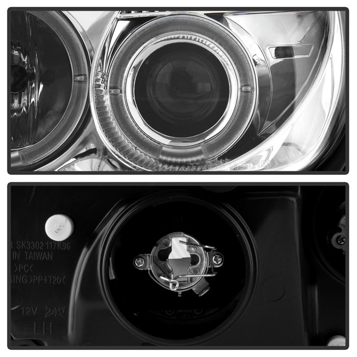 ( Spyder Signature ) Fits Mercedes Benz SLK 98-04 1PC Projector Headlights - Halogen Model Only ( Not Compatible With Xenon/HID Model ) - LED Halo - Chrome - High H1 (Included) - Low H1 (Included) - Image 3