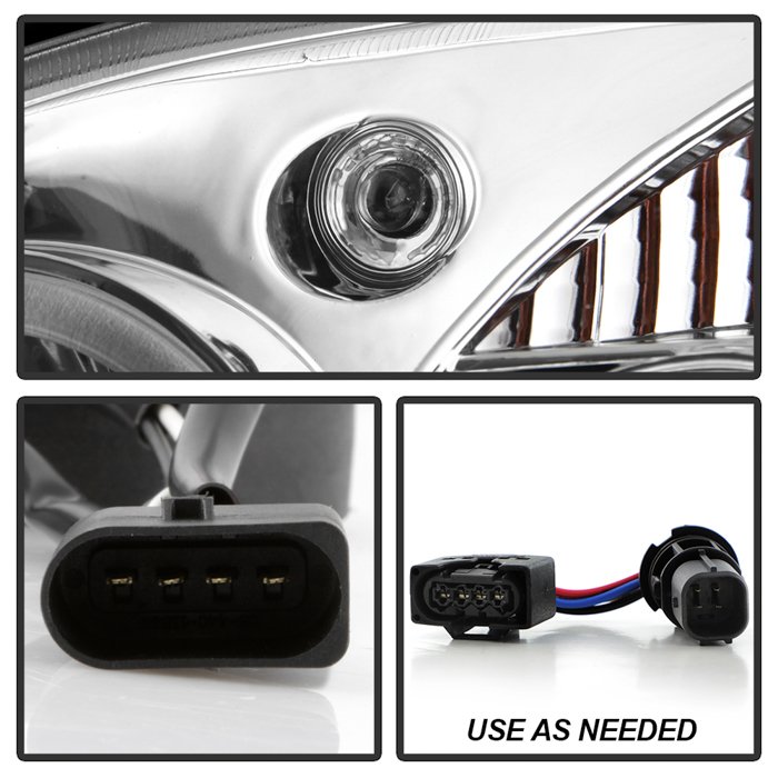 ( Spyder Signature ) Fits Mercedes Benz SLK 98-04 1PC Projector Headlights - Halogen Model Only ( Not Compatible With Xenon/HID Model ) - LED Halo - Chrome - High H1 (Included) - Low H1 (Included) - Image 5