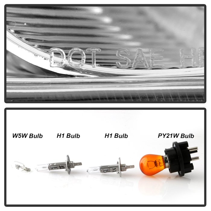 ( Spyder Signature ) Fits Mercedes Benz SLK 98-04 1PC Projector Headlights - Halogen Model Only ( Not Compatible With Xenon/HID Model ) - LED Halo - Chrome - High H1 (Included) - Low H1 (Included) - Image 6