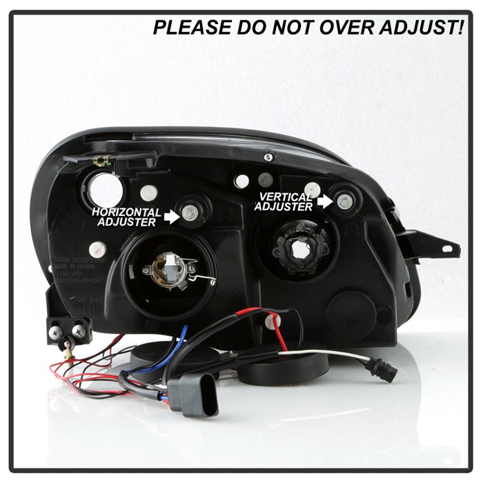 ( Spyder Signature ) Fits Mercedes Benz SLK 98-04 1PC Projector Headlights - Halogen Model Only ( Not Compatible With Xenon/HID Model ) - LED Halo - Chrome - High H1 (Included) - Low H1 (Included) - Image 7