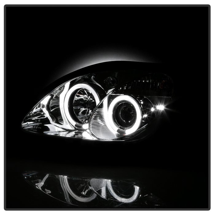 ( Spyder Signature ) Fits Mercedes Benz SLK 98-04 1PC Projector Headlights - Halogen Model Only ( Not Compatible With Xenon/HID Model ) - LED Halo - Chrome - High H1 (Included) - Low H1 (Included) - Image 8