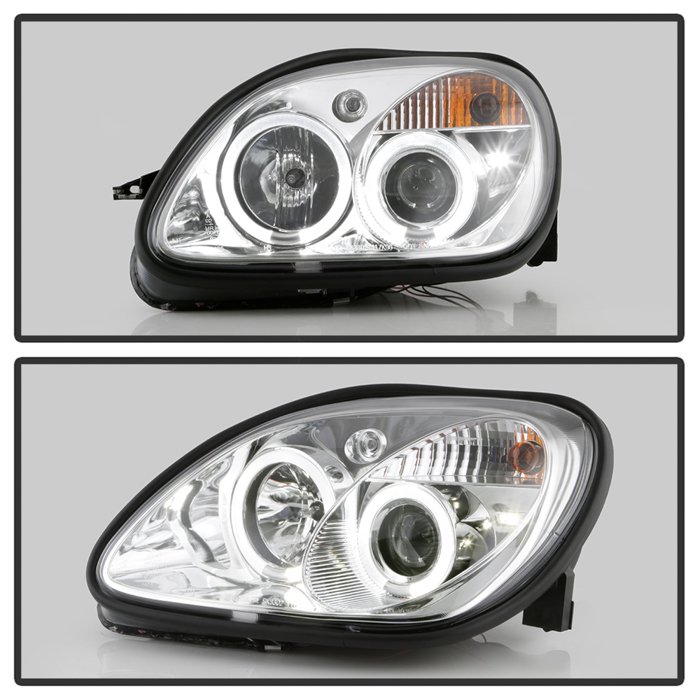 ( Spyder Signature ) Fits Mercedes Benz SLK 98-04 1PC Projector Headlights - Halogen Model Only ( Not Compatible With Xenon/HID Model ) - LED Halo - Chrome - High H1 (Included) - Low H1 (Included) - Image 9