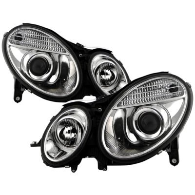 ( Spyder Signature ) Fits Mercedes Benz E-Class 03-06 Projector Headlights - Xenon/HID Model Only ( Not Compatible With Halogen Model ) - Chrome - High H7 (Included) - Low D2R (Not Included)