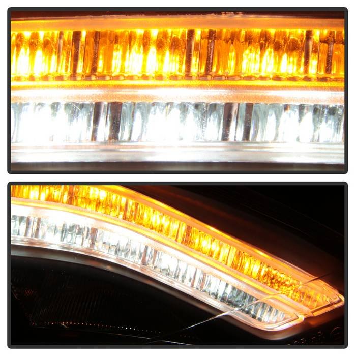 ( Spyder Signature ) Fits Mercedes Benz W221 S Class 07-09 Projector Headlights - Xenon/HID Model Only ( Not Compatible With Halogen Model ) - DRL LED - Black - Image 7