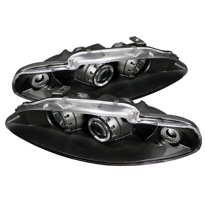 ( Spyder Signature ) Fits Mitsubishi Eclipse 95-96 Projector Headlights - LED Halo - Black - High H1 (Included) - Low H1 (Included)