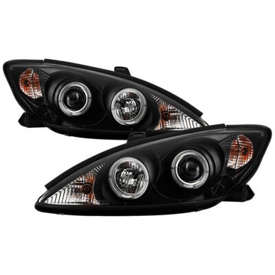 ( Spyder Signature ) Fits Toyota Camry 02-06 Projector Headlights - LED Halo - LED ( Replaceable LEDs ) - Black - High H1 (Included) - Low H1 (Included)