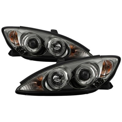 ( Spyder Signature ) Fits Toyota Camry 02-06 Projector Headlights - LED Halo - LED ( Replaceable LEDs ) - Smoke - High H1 (Included) - Low H1 (Included)