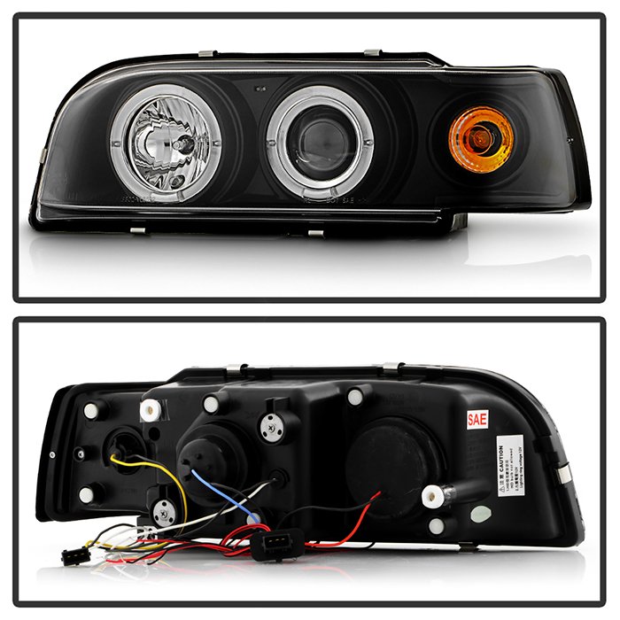 ( Spyder Signature ) Fits Volvo 850 93-97 Projector Headlights - LED Halo - Black - High H1 (Included) - Low H1 (Included) - Image 2