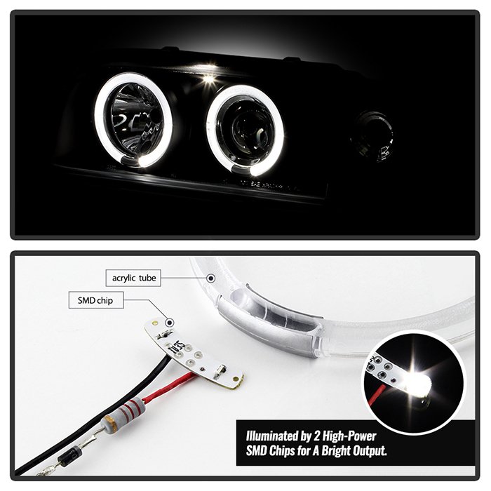 ( Spyder Signature ) Fits Volvo 850 93-97 Projector Headlights - LED Halo - Black - High H1 (Included) - Low H1 (Included) - Image 9