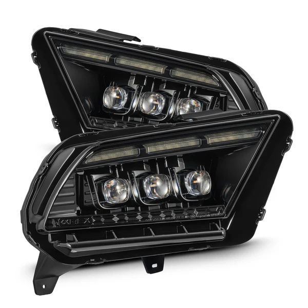 Fits 13-14 Ford Mustang MK II NOVA-Series LED Projector Headlights Alpha-Black