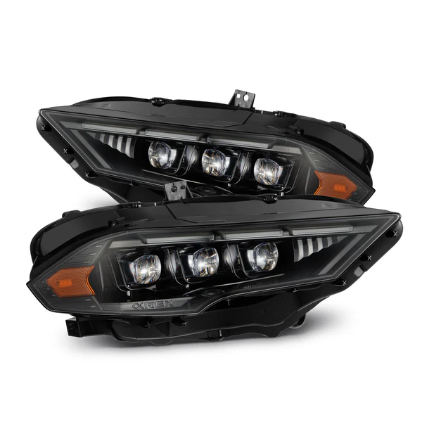 Fits 18-23 Ford Mustang MK II NOVA-Series LED Projector Headlights Alpha-Black
