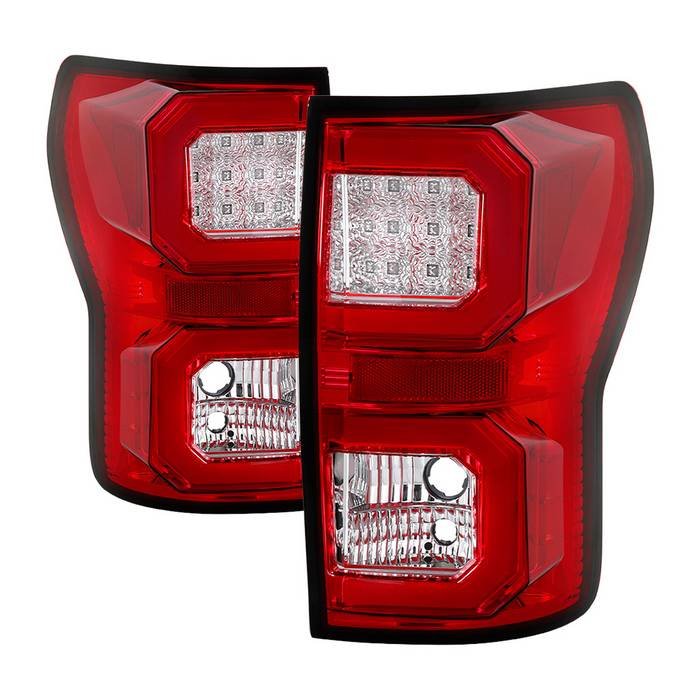 Fits Toyota Tundra 07-13 Version 2 Light Bar LED Tail lights - Red Clear