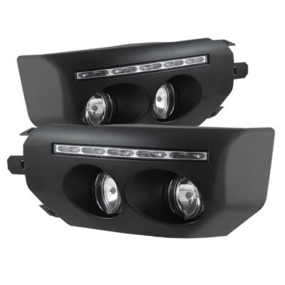 Fits Toyota FJ Cruiser 07-14 Fog Lights With LED Daytime Running Lights W/Switch - Black