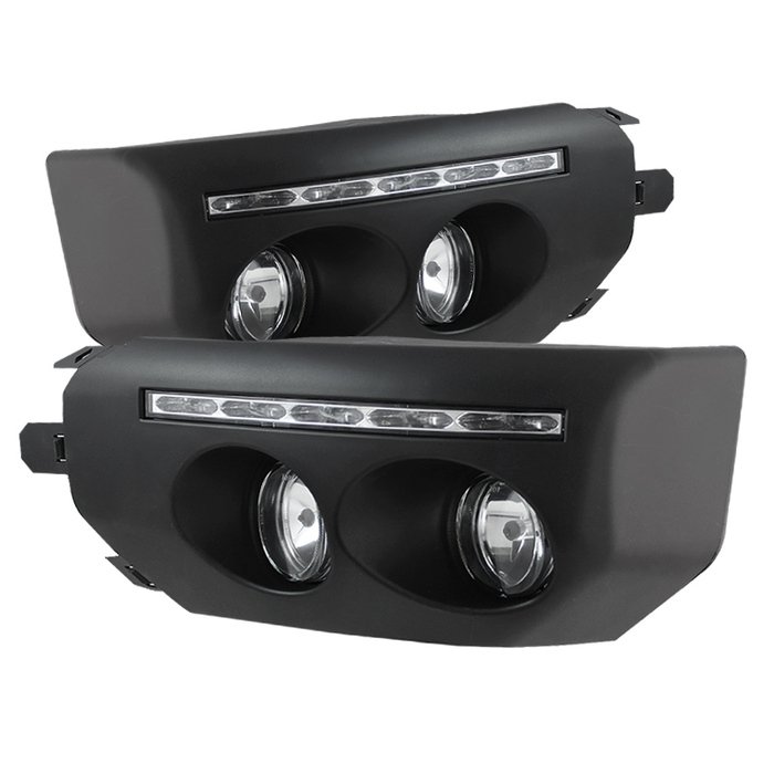 Fits Toyota FJ Cruiser 07-14 Fog Lights With LED Daytime Running Lights W/Switch - Black